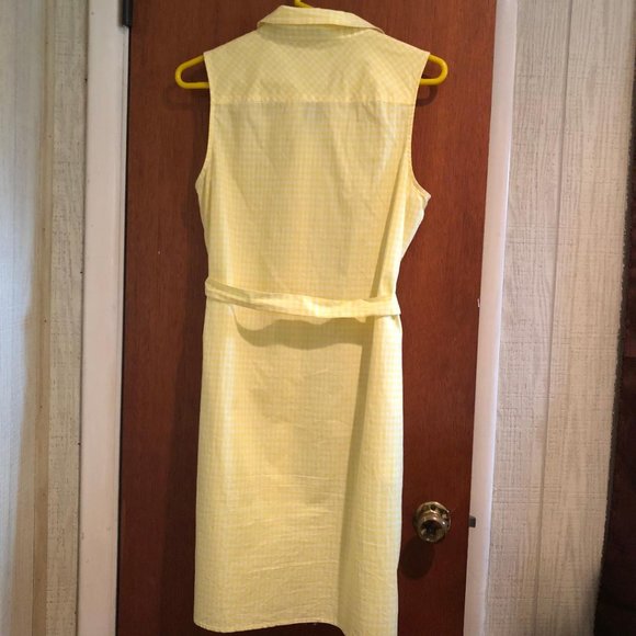 Tommy Hilfiger, Yellow and White Gingham, Sleeveless, Shirt Dress, Size: 8, NWOT - Picture 3 of 13